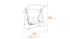 Norfolk Collection Stamford Rattan 2 Seater Swing Seat in Beige Dimensions Diagram