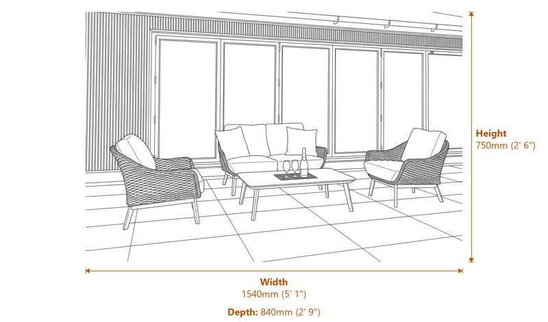 Garden Furniture Dimensions Diagram