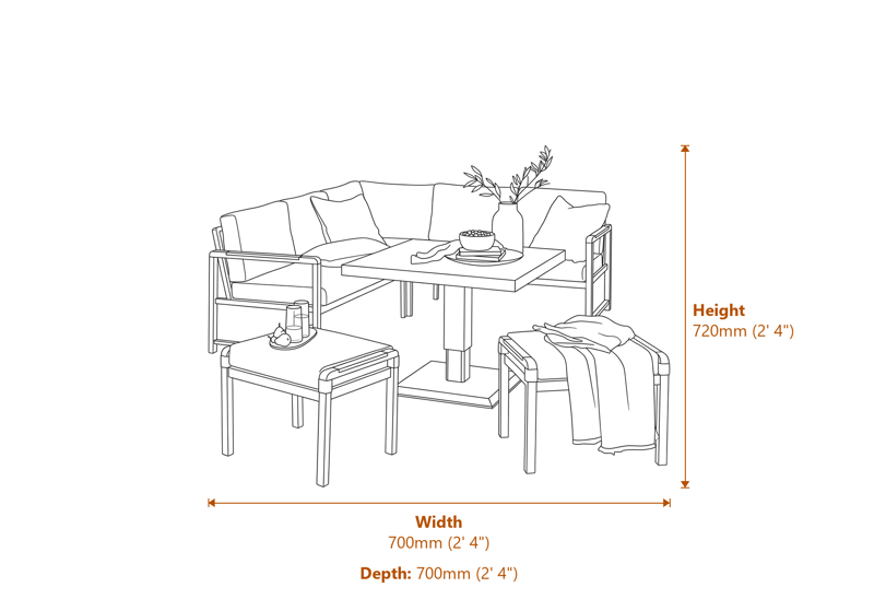 Garden Furniture Dimensions Diagram