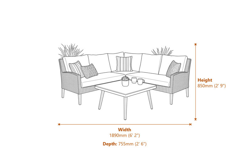 Garden Furniture Dimensions Diagram