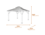 Ottawa Cedar Wood Gazebo 3m x 3.65m - Width, Depth and Height Dimensions