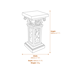 Rococo Stone Garden Pedestal Dimensions Diagram