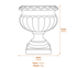 Buckingham Stone Garden Urn Dimensions Diagram