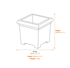 Grand Square Stone Garden Planter Dimensions Diagram