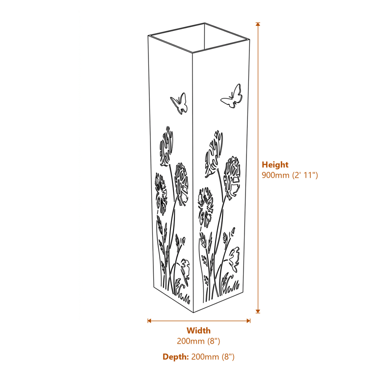 Decorative Garden Columns Dimensions Diagram