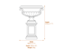 Edwardian Stone Garden Tazza Dimensions Diagram