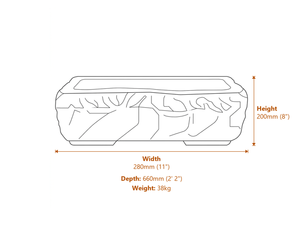 Shire Stone Garden Trough Dimensions Diagram