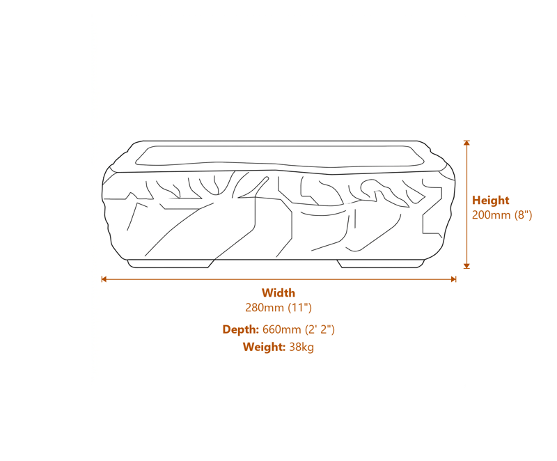 Stone Garden Urns Dimensions Diagram