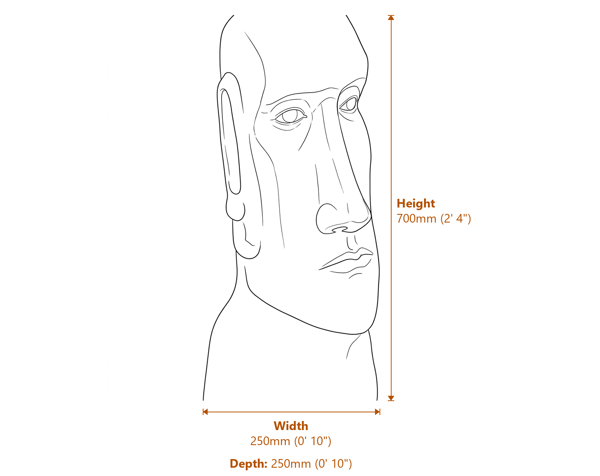 Easter Island Head Statue Dimensions Diagram