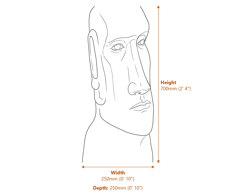 Stone Busts Dimensions Diagram