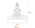 Serene Buddha Stone Fountain Dimensions Diagram