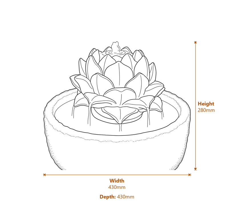 Garden Fountains Dimensions Diagram