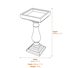 Large Baluster Stone Birdbath Dimensions Diagram