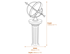 Large Armillary on Brighton Stone Garden Pedestal Dimensions Diagram