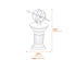 Brass Armillary on Classical Stone Garden Pedestal Dimensions Diagram