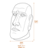 Small Moai Head Statue Dimensions Diagram