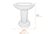 Cascade Pink Granite Bird Bath Dimensions Diagram