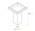 Square Pink Granite Bird Bath Small Dimensions Diagram