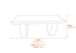 Rustic Straight Pink Granite Garden Bench Dimensions Diagram