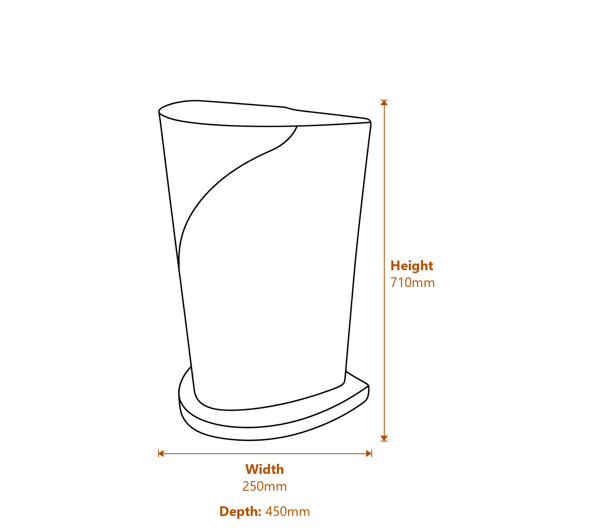 Angels Wings Rainbow Stone Water Feature Dimensions Diagram