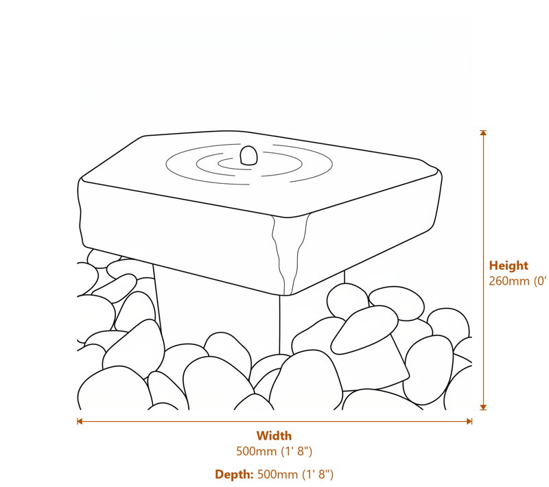 Garden Fountains Dimensions Diagram