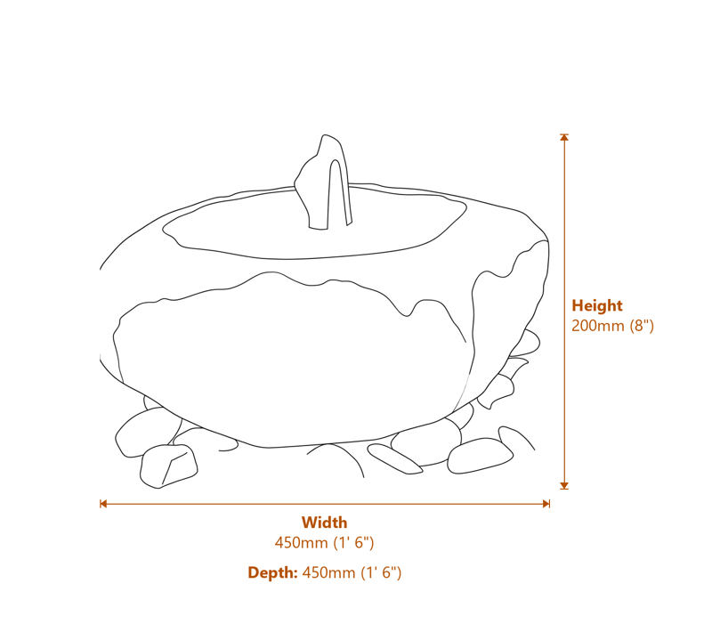 Garden Fountains Dimensions Diagram