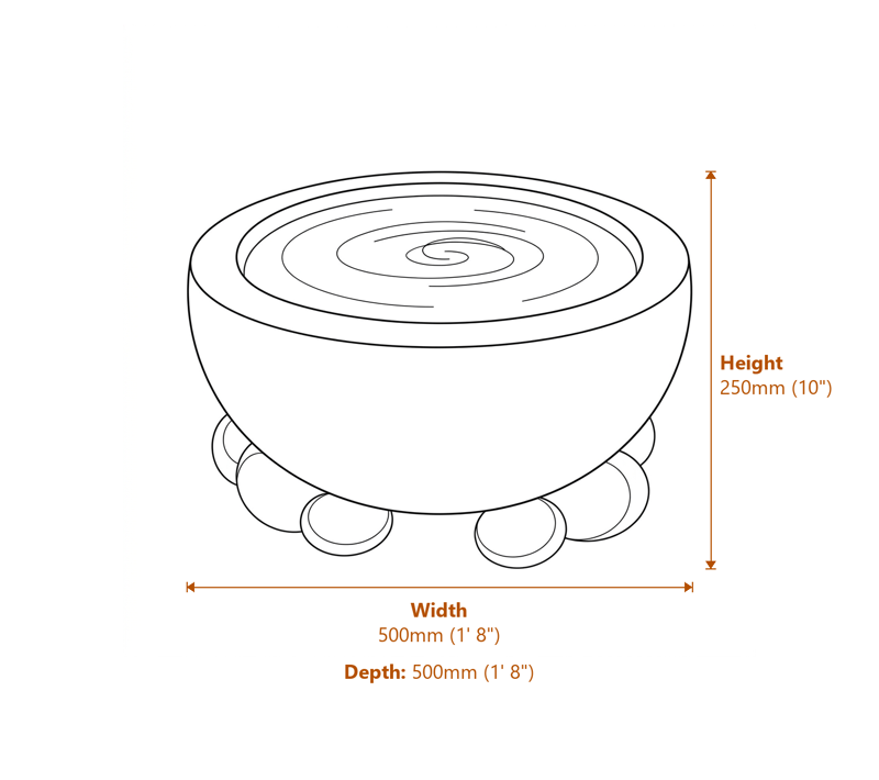 Modern Water Features Dimensions Diagram
