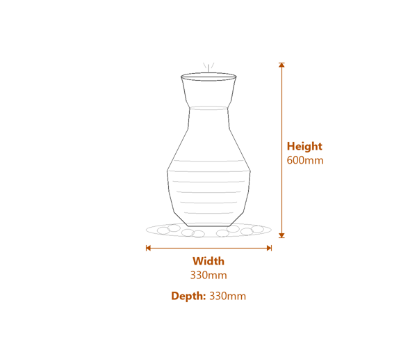 Babbling Vase Rainbow Sandstone Water Feature Dimensions Diagram