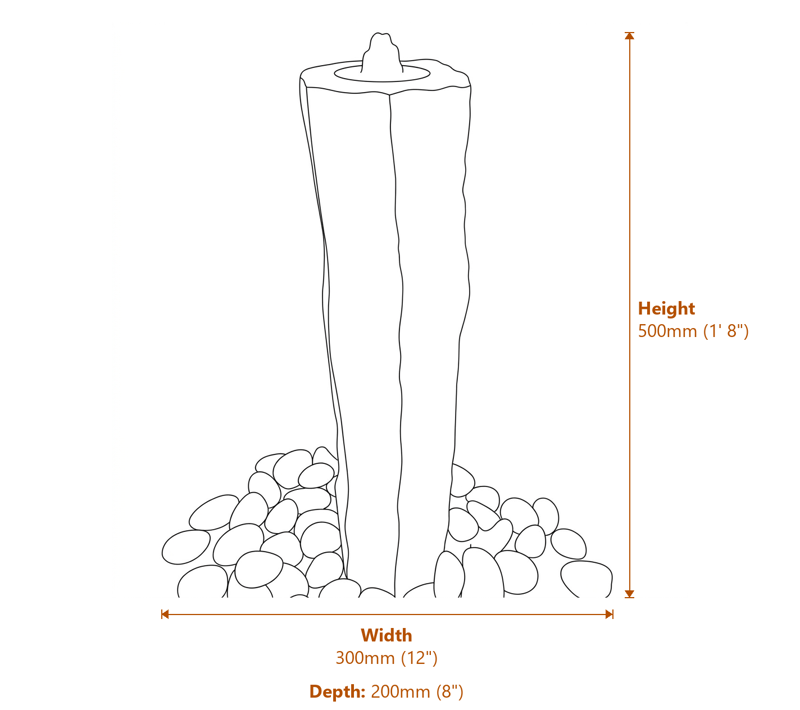Garden Fountains Dimensions Diagram