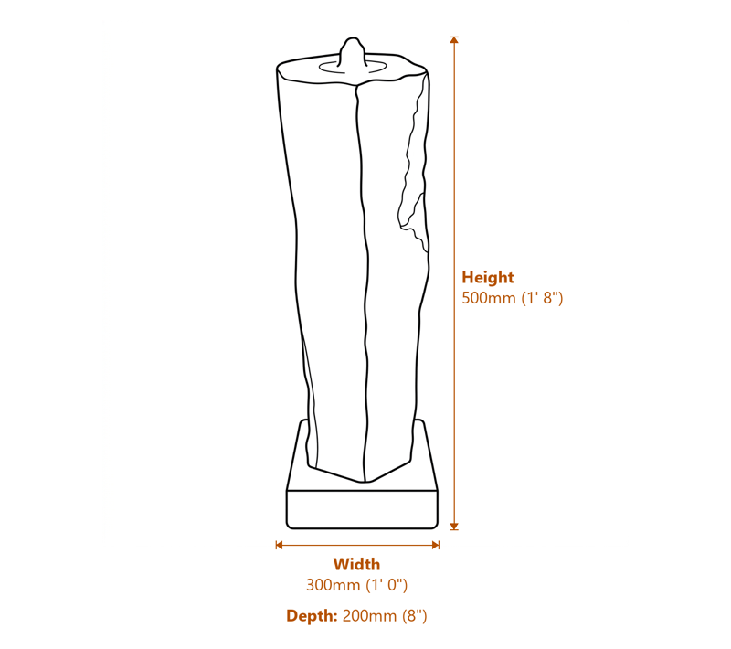 Garden Fountains Dimensions Diagram