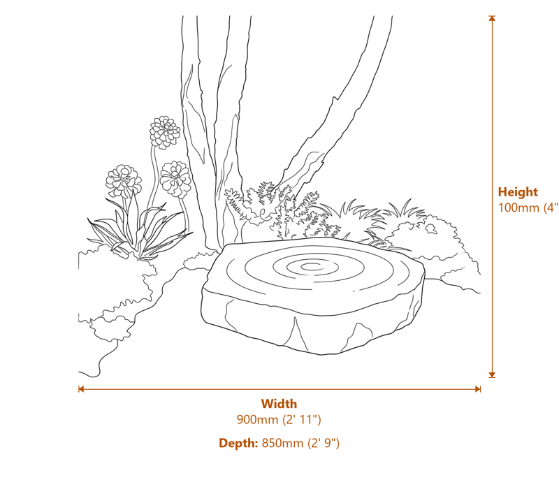 Garden Fountains Dimensions Diagram