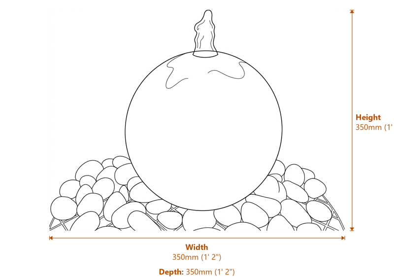 Garden Fountains Dimensions Diagram