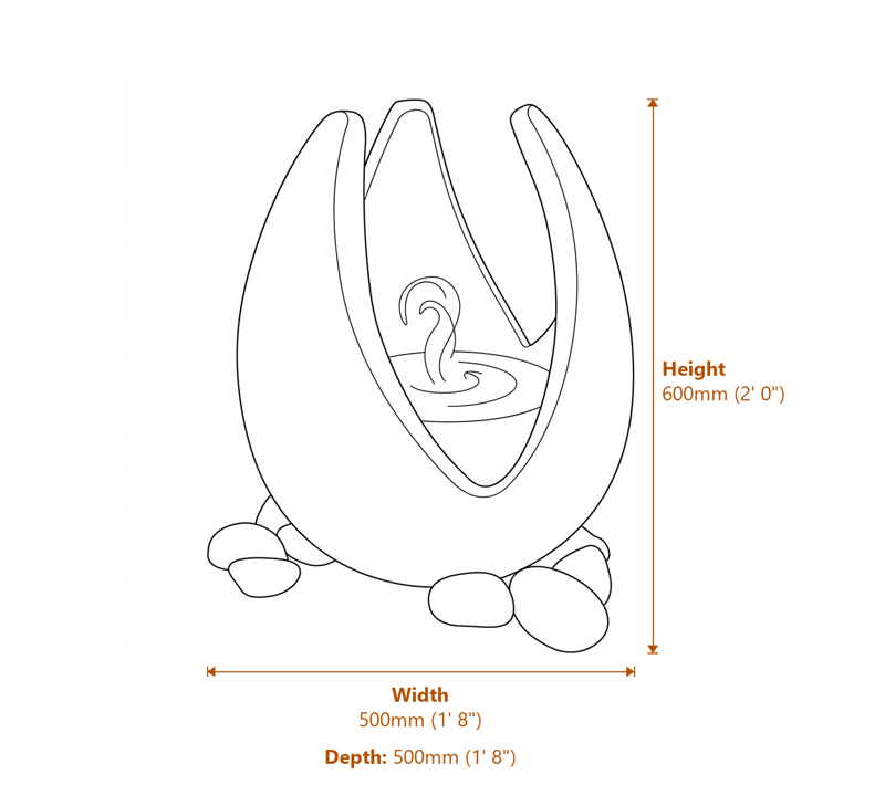 Garden Fountains Dimensions Diagram