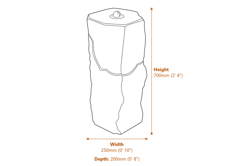 Garden Fountains Dimensions Diagram