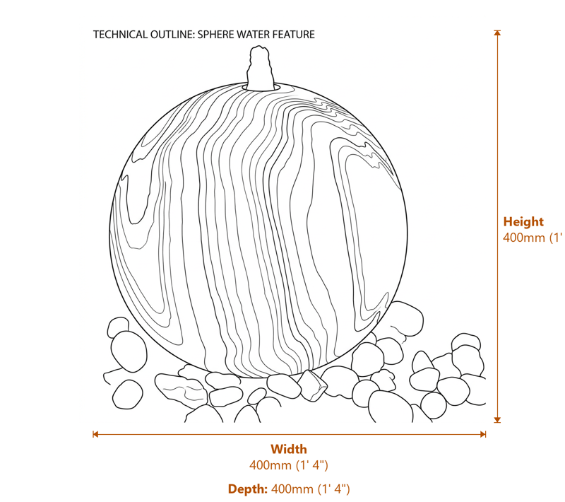 Garden Fountains Dimensions Diagram
