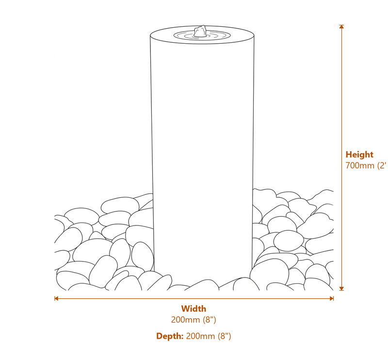 Garden Fountains Dimensions Diagram