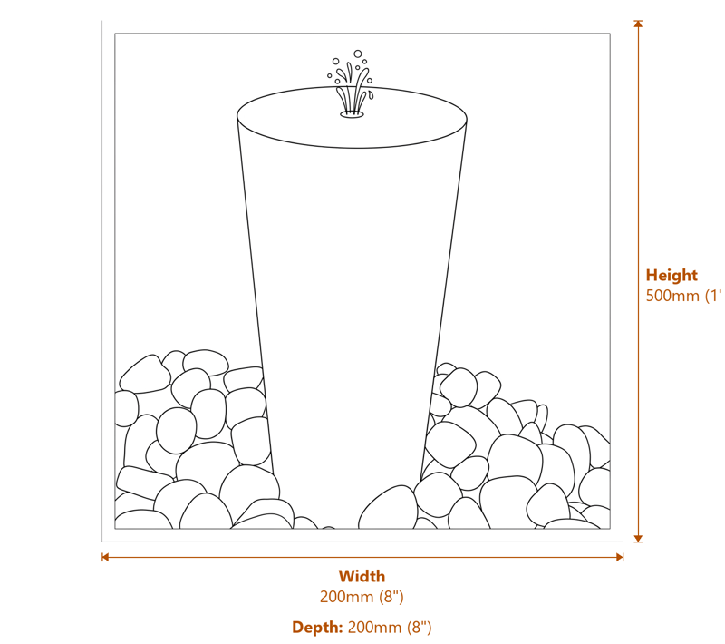 Garden Fountains Dimensions Diagram