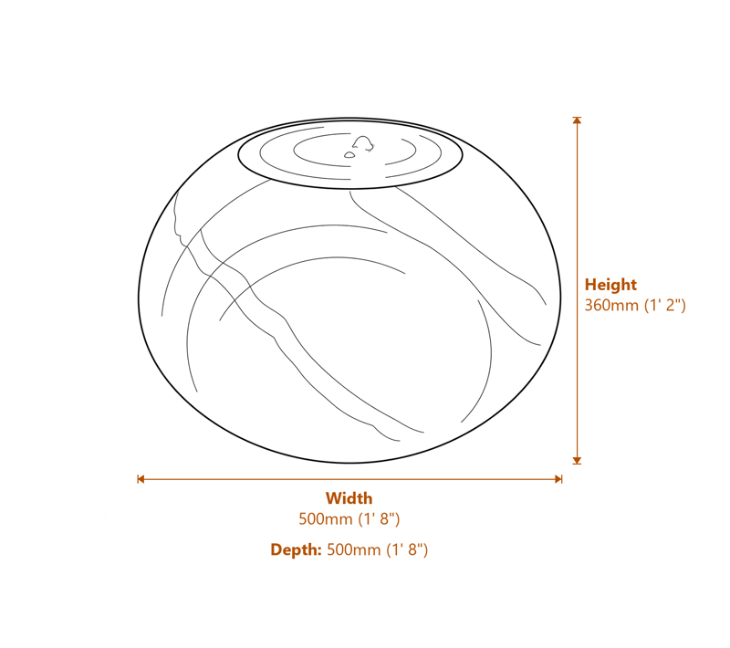 Garden Fountains Dimensions Diagram