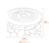 Small Babbling Bowl Black Limestone Water Feature Dimensions Diagram