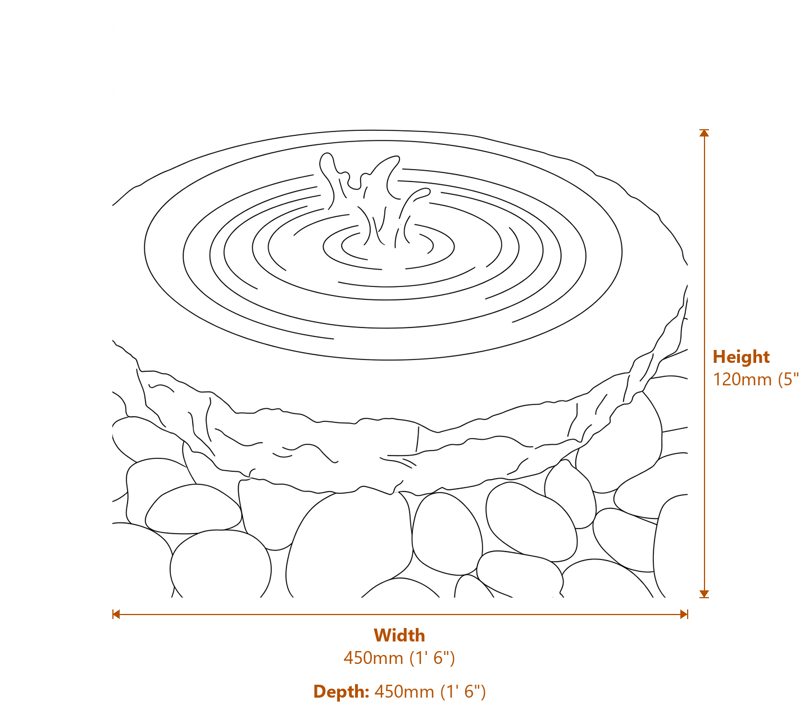 Garden Fountains Dimensions Diagram