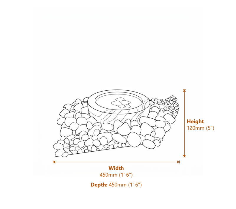 Garden Fountains Dimensions Diagram