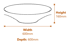 Large Babbling Bowl Rainbow Sandstone Water Feature Dimensions Diagram