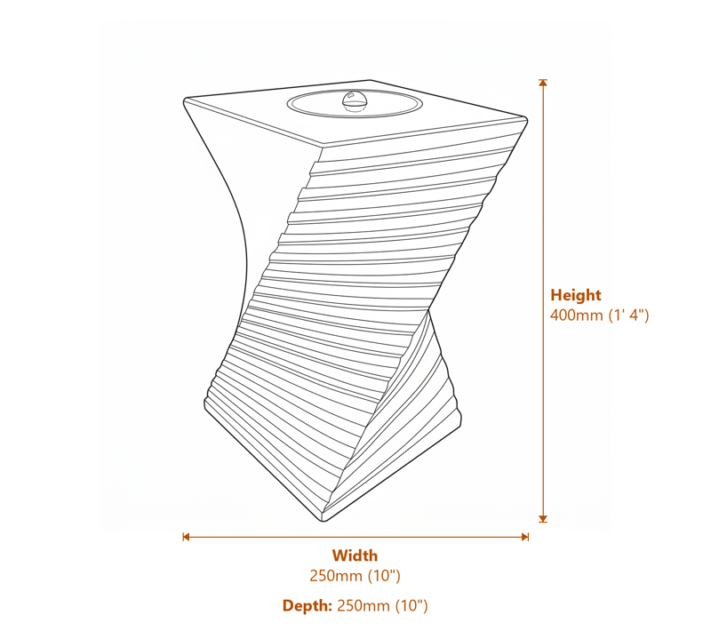 Garden Fountains Dimensions Diagram