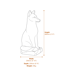 Large Stone Fox Statue Dimensions Diagram