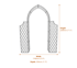 Lattice Metal Garden Arch with Side Panels Dimensions Diagram