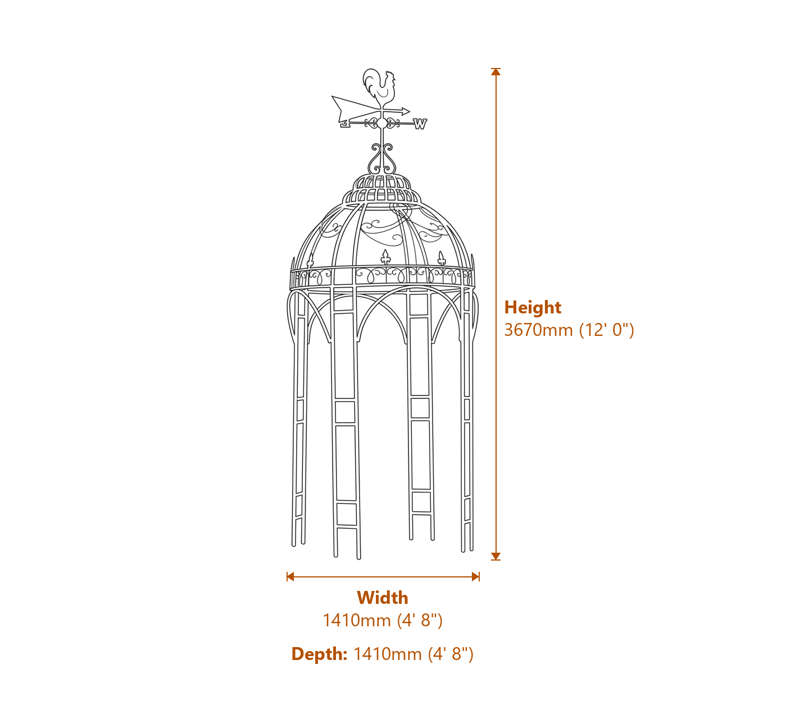 Metal Gazebos Dimensions Diagram