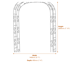 Gothic Antiqued Metal Garden Arch Dimensions Diagram