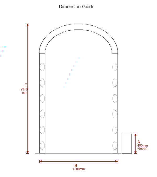 Cream Iron Antiqued Metal Garden Arch Dimensions Diagram