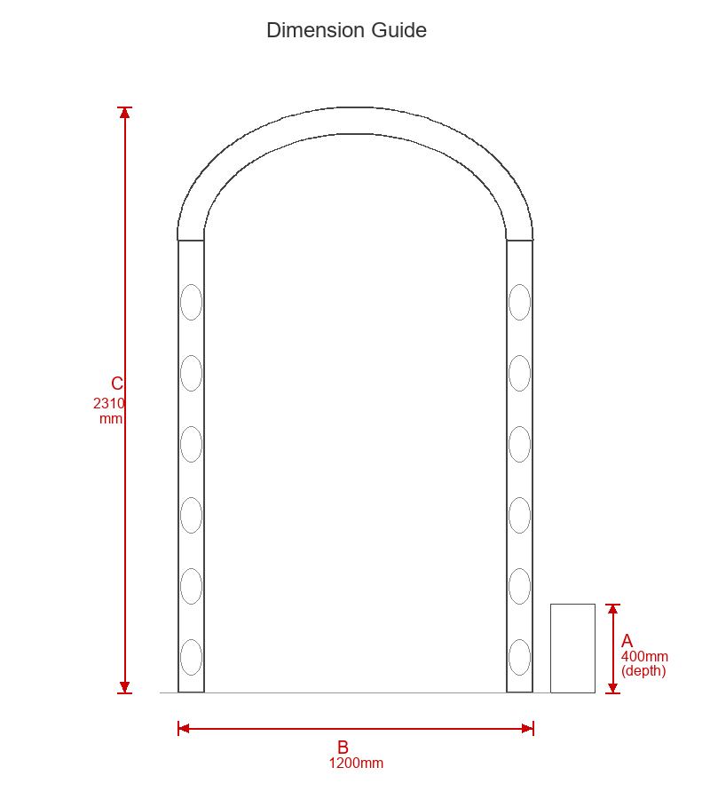 Garden Arches Dimensions Diagram