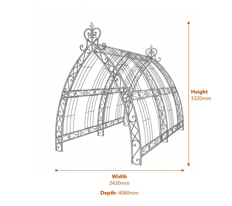 Garden Arches Dimensions Diagram